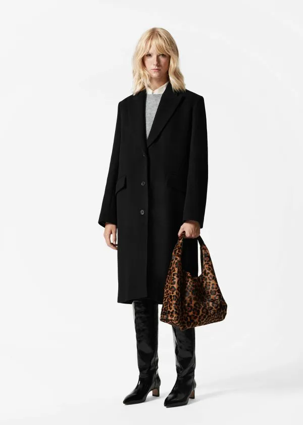 and Other Stories Tailored SingleBreasted Coat Black Women Jackets and Coats