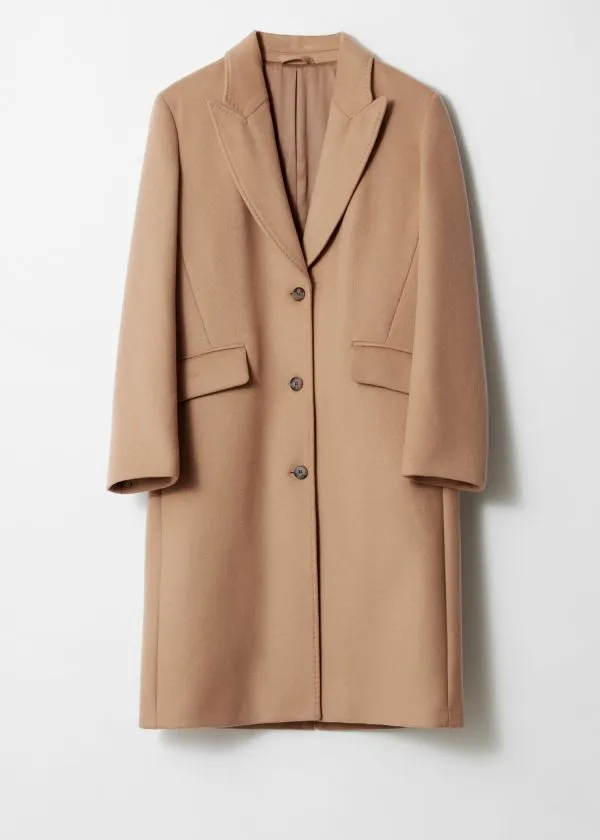 and Other Stories Tailored SingleBreasted Coat Camel Women Jackets and Coats