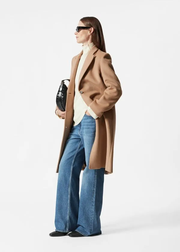 and Other Stories Tailored SingleBreasted Coat Camel Women Jackets and Coats