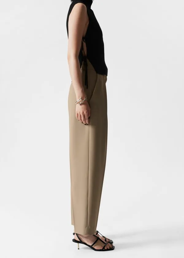and Other Stories Tailored Tapered Trousers Beige Women Trousers