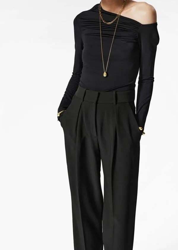 and Other Stories Tailored Tapered Trousers Black Women Trousers