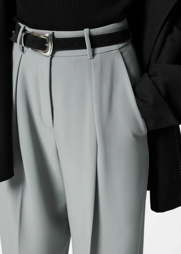 and Other Stories Tailored Tapered Trousers Grey Women Trousers