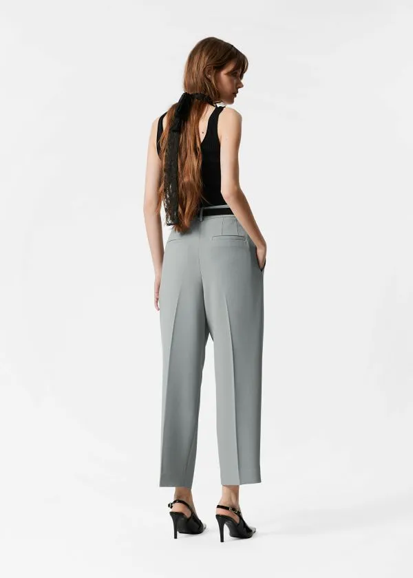 and Other Stories Tailored Tapered Trousers Grey Women Trousers