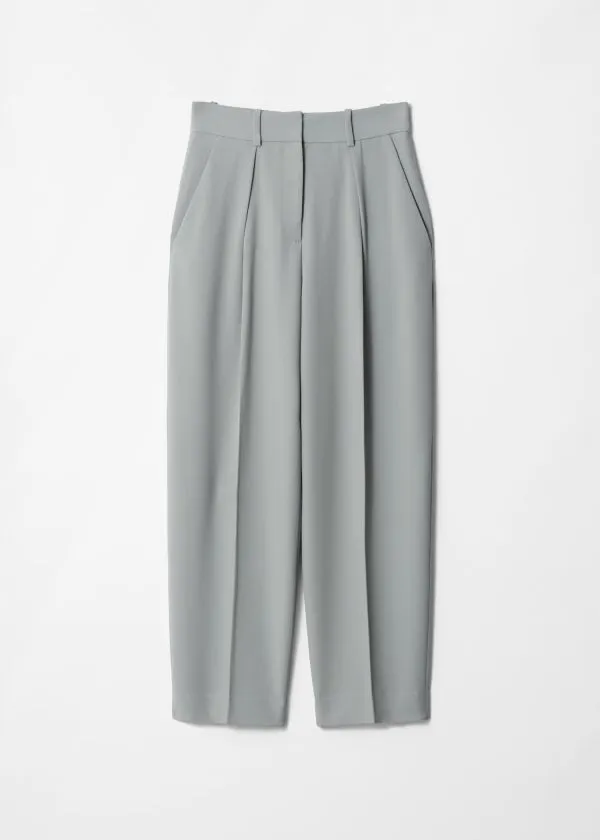 and Other Stories Tailored Tapered Trousers Grey Women Trousers