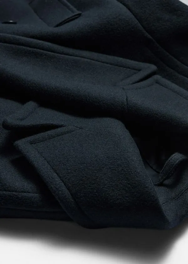 and Other Stories Tailored Wool Pea Coat Navy Women Jackets and Coats