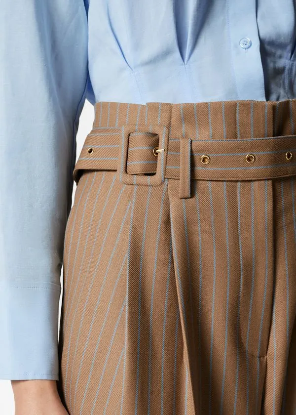and Other Stories Tailored Wool Trousers Beige Women Trousers
