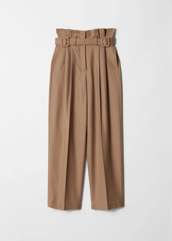 and Other Stories Tailored Wool Trousers Beige Women Trousers