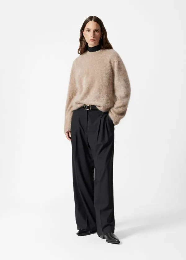 and Other Stories Tailored Wool Trousers Black Women Trousers