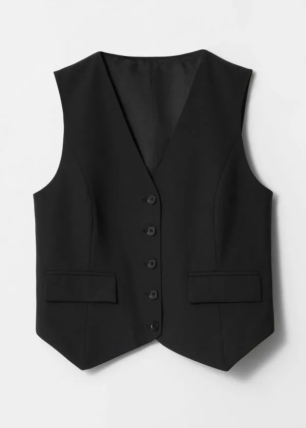 and Other Stories Tailored Wool Waistcoat Black Women Blazers and Waistcoats