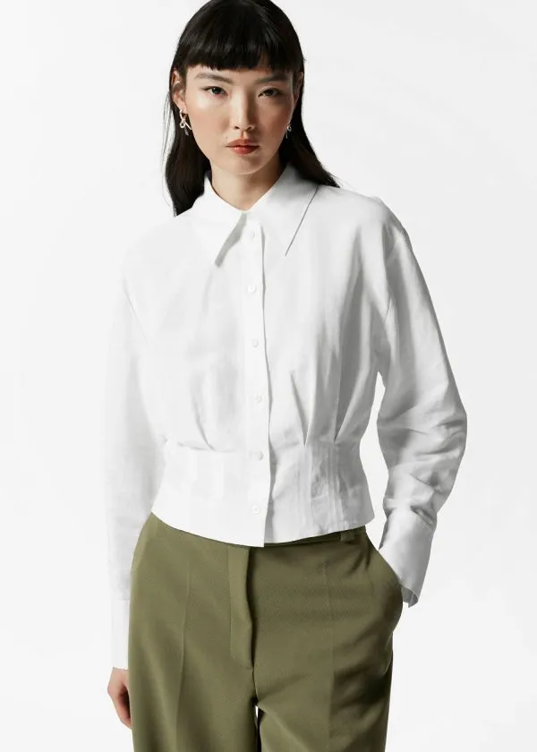 and Other Stories Tapered Shirt White Women Blouses and Shirts