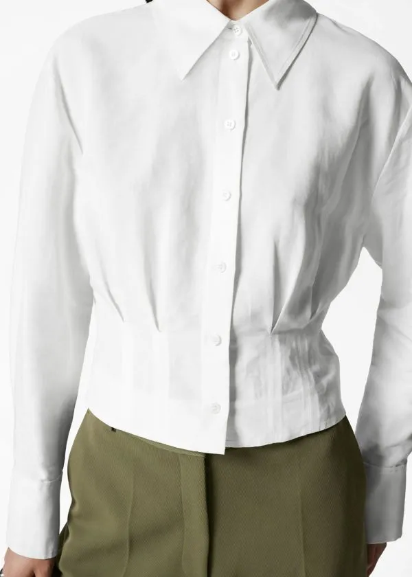and Other Stories Tapered Shirt White Women Blouses and Shirts
