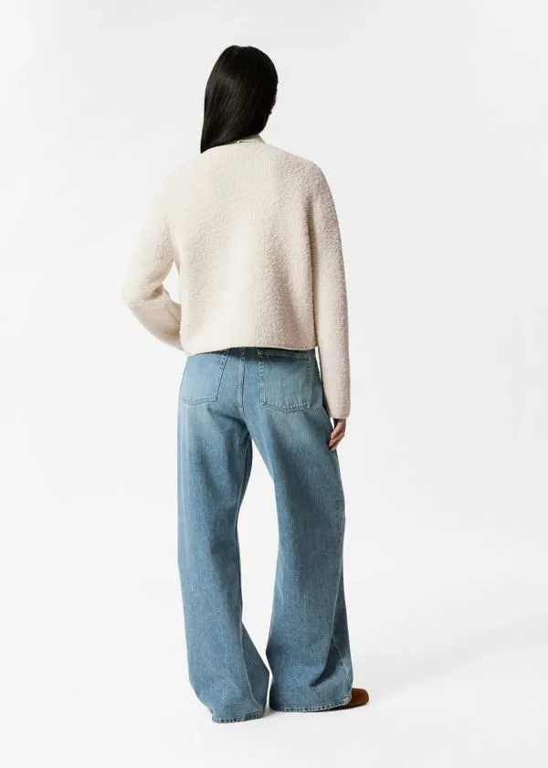 and Other Stories Textured Glitter Cardigan White Women Knitwear