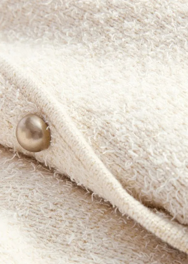 and Other Stories Textured Glitter Cardigan White Women Knitwear