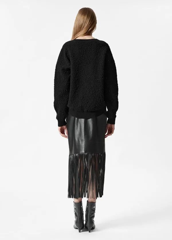 and Other Stories TexturedJacquard Knit Jumper Black Women Knitwear