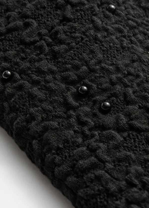 and Other Stories TexturedJacquard Knit Jumper Black Women Knitwear