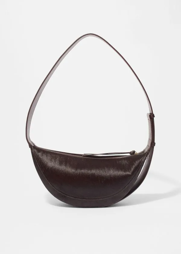 and Other Stories Textured Leather Bag Mahogany Women Shoulder Bags