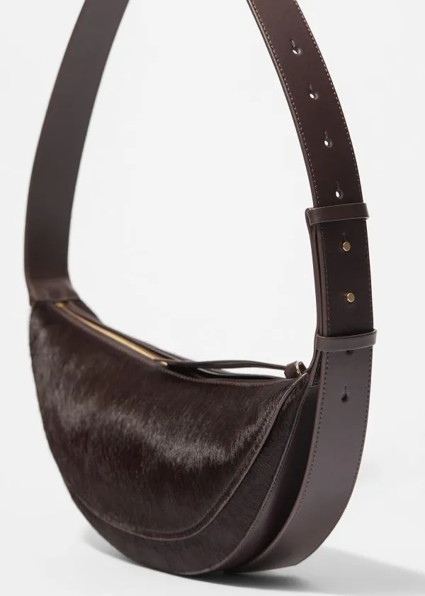 and Other Stories Textured Leather Bag Mahogany Women Shoulder Bags