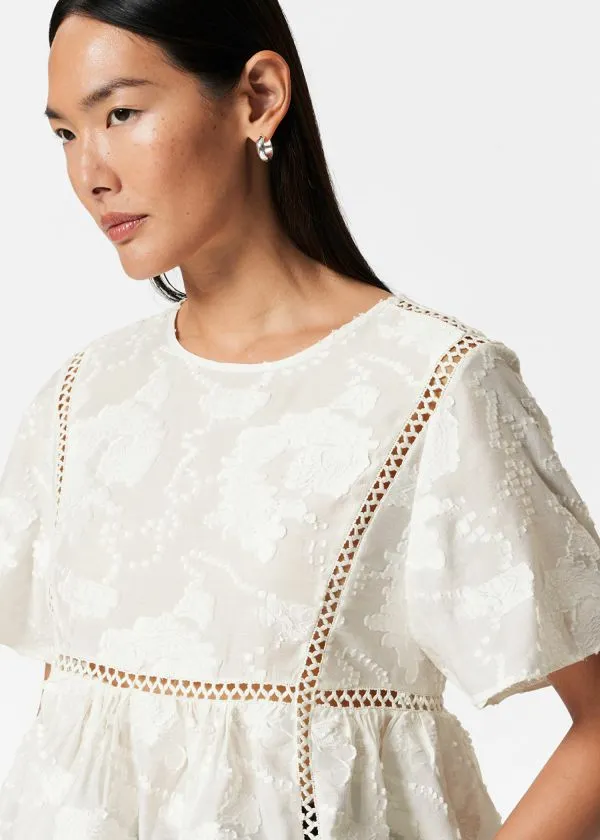 and Other Stories Textured Top White Women Blouses and Shirts