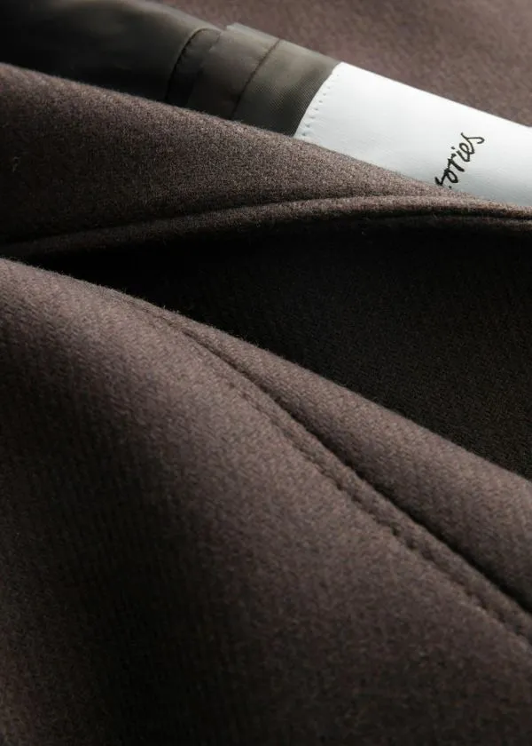 and Other Stories TieBelt Wool Blazer Dark Brown Women Jackets and Coats