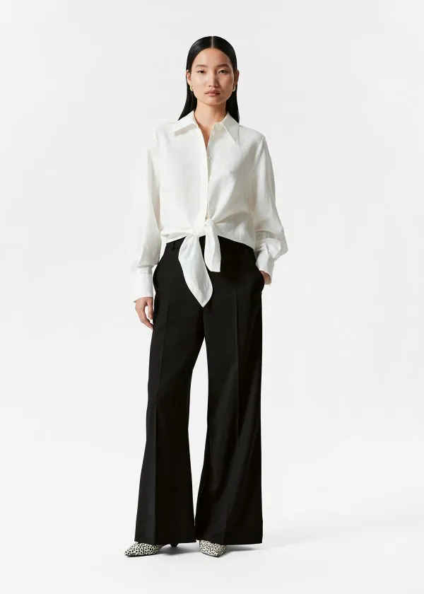 and Other Stories TieFront Shirt White Women Blouses and Shirts