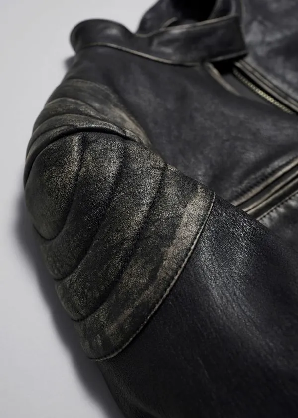 and Other Stories Topstitched Leather Jacket Black Women Jackets and Coats