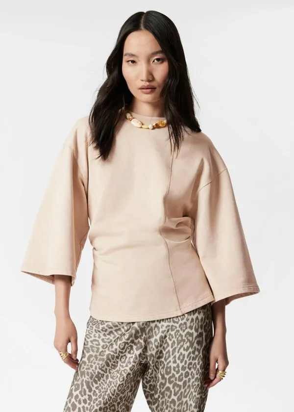 and Other Stories Trapeze TShirt Beige Women Tops and Tshirts