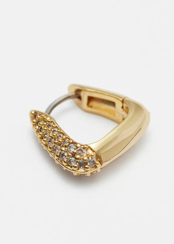 and Other Stories Triangular Crystal Hoops Gold Women Earrings