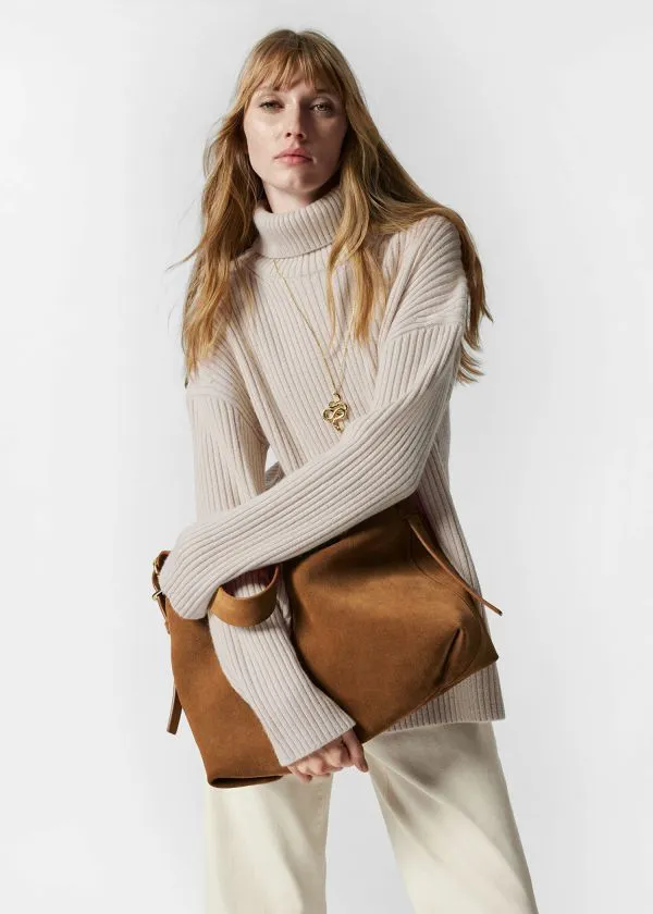 and Other Stories Turtleneck WoolKnit Jumper Offwhite Women Knitwear