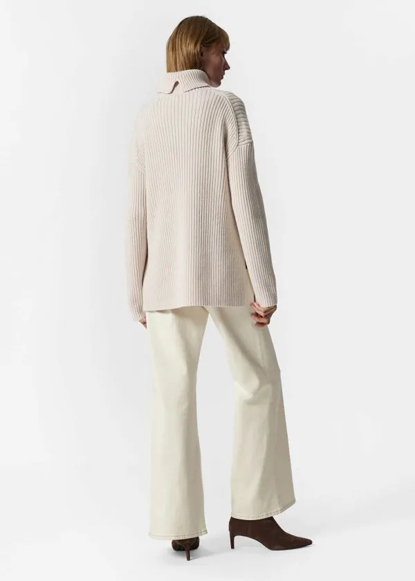 and Other Stories Turtleneck WoolKnit Jumper Offwhite Women Knitwear