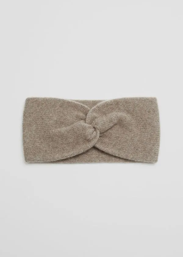 and Other Stories TwistFront Cashmere Headband Beige Women Headwear