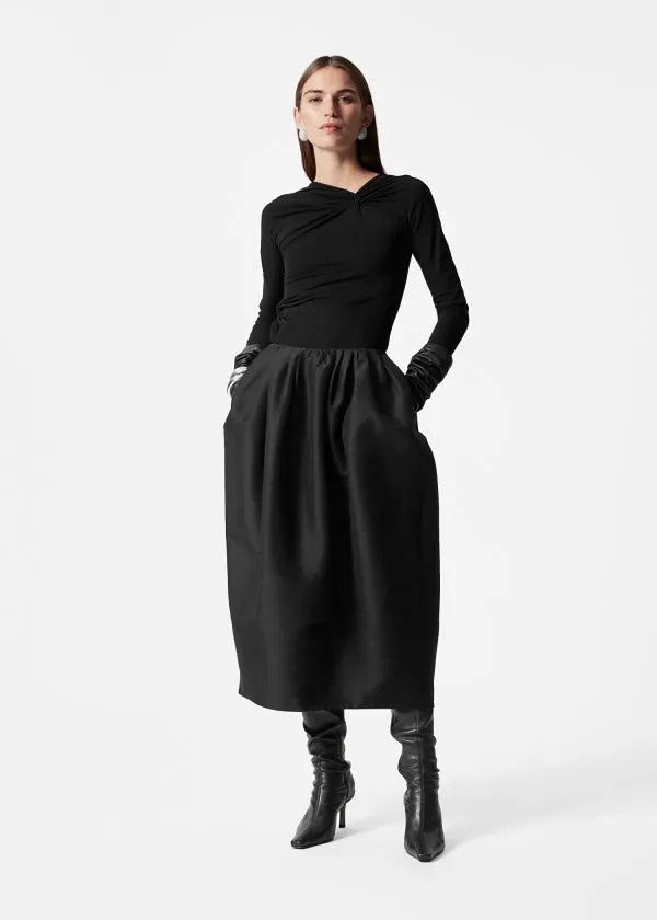 and Other Stories Twisted Gathered Top Black Women Tops and Tshirts