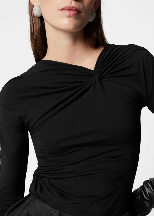 and Other Stories Twisted Gathered Top Black Women Tops and Tshirts