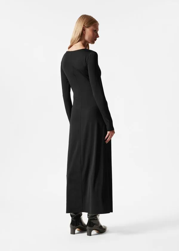and Other Stories Twisted VNeck Maxi Dress Black Women Dresses