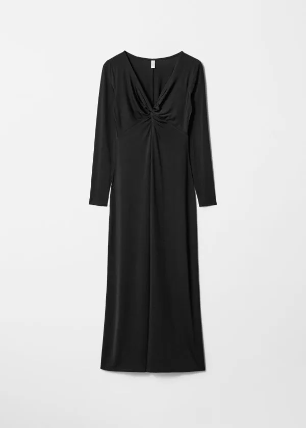 and Other Stories Twisted VNeck Maxi Dress Black Women Dresses