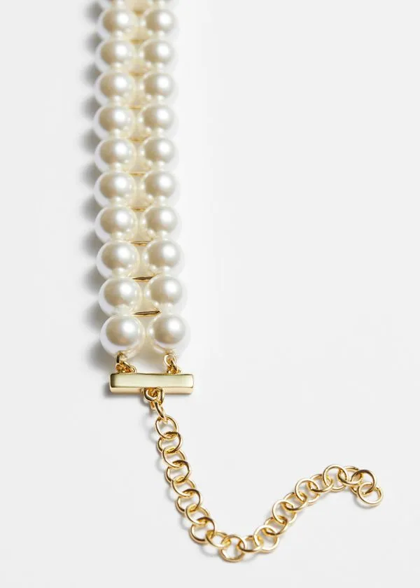 and Other Stories TwoRow Pearl Choker White Women Necklaces
