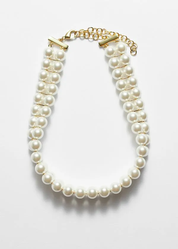 and Other Stories TwoRow Pearl Choker White Women Necklaces