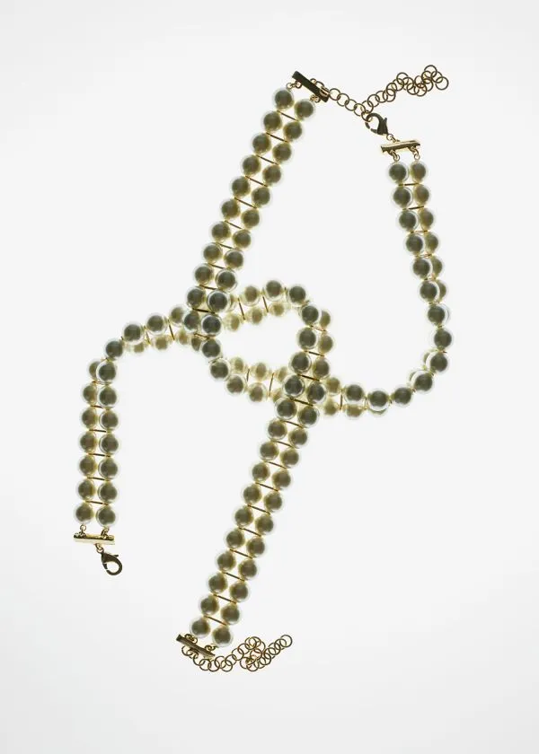 and Other Stories TwoRow Pearl Choker White Women Necklaces