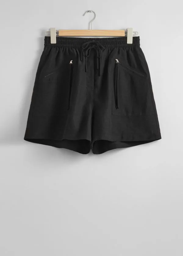 and Other Stories Utility Shorts Black Women Trousers