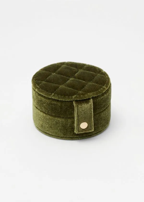 and Other Stories Velvet Jewellery Box Olive Women Wallets
