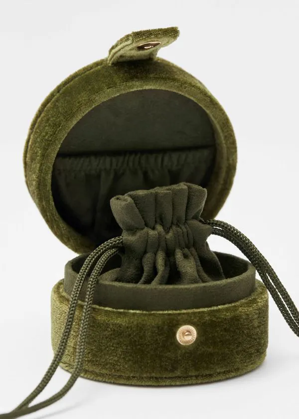 and Other Stories Velvet Jewellery Box Olive Women Wallets