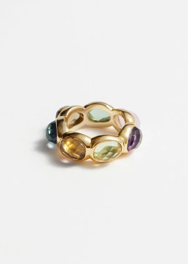 and Other Stories Vibrant Crystal Ring Gold Women Rings