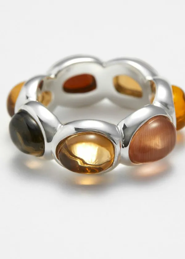 and Other Stories Vibrant Crystal Ring Silver Women Rings