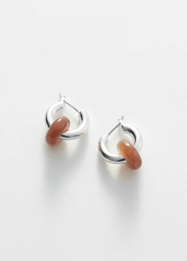 and Other Stories Vibrant Stone Hoop Earrings Silverandamber Women Earrings