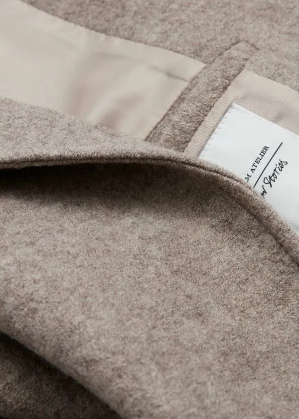 and Other Stories Voluminous Belted Wool Coat Beige Women Jackets and Coats