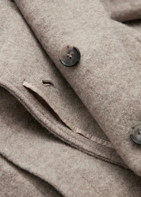 and Other Stories Voluminous Belted Wool Coat Beige Women Jackets and Coats