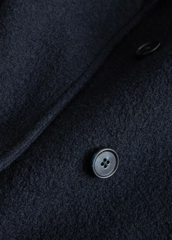 and Other Stories Voluminous Belted Wool Coat Navy Women Jackets and Coats