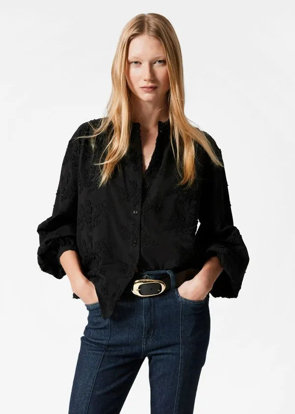 and Other Stories Voluminous FloralAppliqu Blouse Black Women Blouses and Shirts and Other Stories Voluminous FloralAppliqu Blouse Black Women Blouses and Shirts