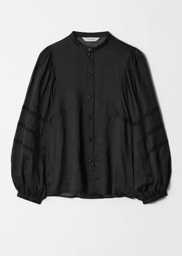 and Other Stories Voluminous Sleeve Blouse Black Women Blouses and Shirts