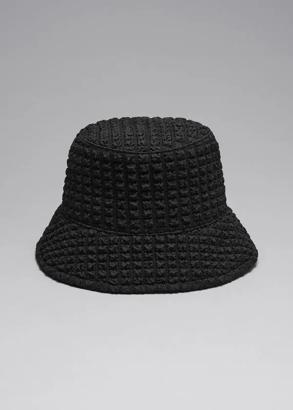 and Other Stories Waffle Bucket Hat Black Women Headwear