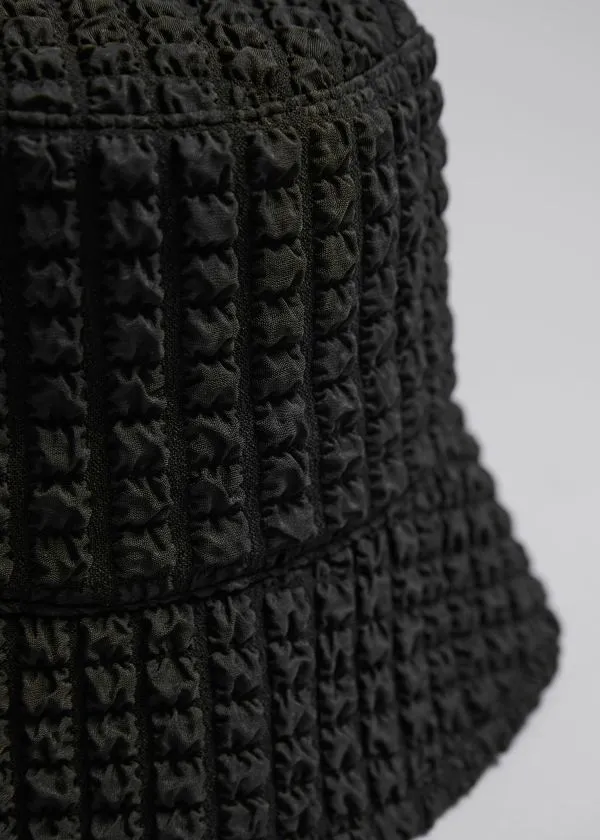 and Other Stories Waffle Bucket Hat Black Women Headwear and Other Stories Waffle Bucket Hat Black Women Headwear